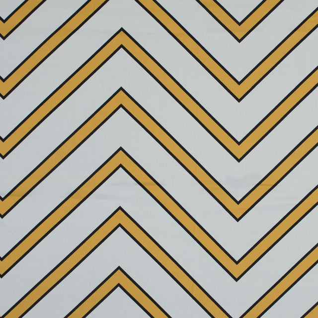 Stretch Cotton Sateen - Yellow Chevrons - Hele Zig-Zag Print - Mood Exclusive Aloha Collection