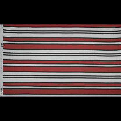 Stretch Cotton Sateen - Red and White Stripes - Mood Exclusive Aina Stripe Print