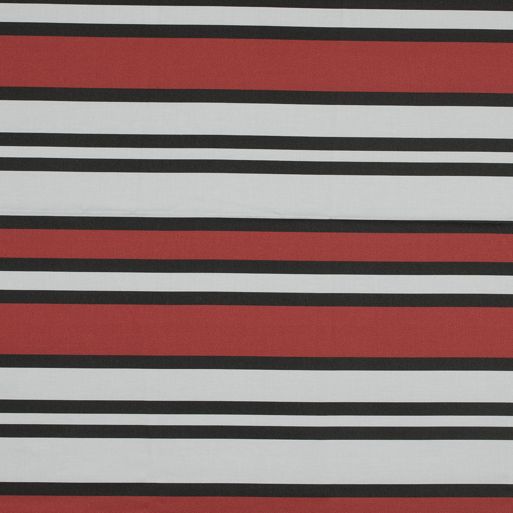 Stretch Cotton Sateen - Red and White Stripes - Mood Exclusive Aina Stripe Print