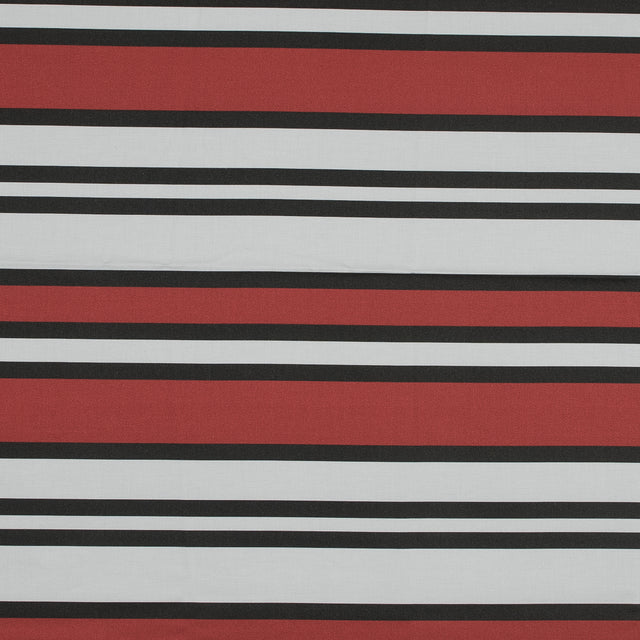 Stretch Cotton Sateen - Red and White Stripes - Mood Exclusive Aina Stripe Print