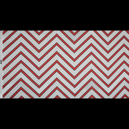 Stretch Cotton Sateen - Red Chrevrons - Mood Exclusive Hele Zig-Zag Print