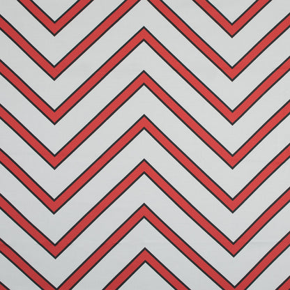 Stretch Cotton Sateen - Red Chrevrons - Mood Exclusive Hele Zig-Zag Print