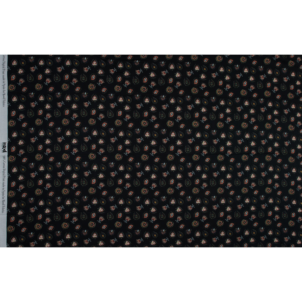 Cotton Voile - Black Floral - Heliconia Flame Print - Mood Exclusive Aloha Collection - Full