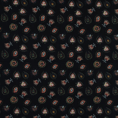 Cotton Voile - Black Floral - Heliconia Flame Print - Mood Exclusive Aloha Collection