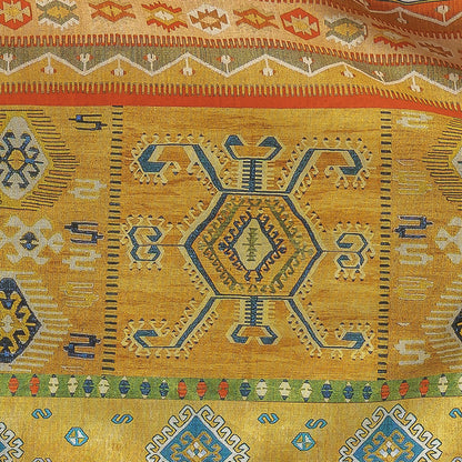 Cotton Voile - Yellow Geometric Stripes - Vishnu's Freedom Print - Mood Exclusive Surya Collection