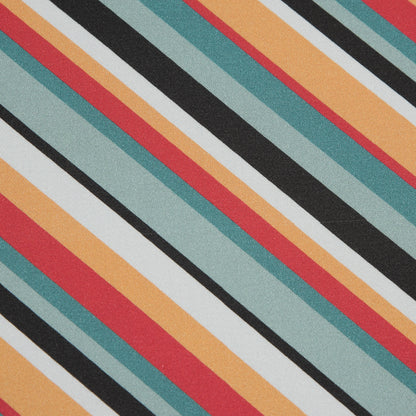 Stretch Cotton Sateen - Orange and Blue Diagonal Stripes - Prajapati's Gift Print - Mood Exclusive Surya Collection
