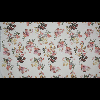 Stretch Cotton Sateen - White Floral - Ishvara's Wisdom Print - Mood Exclusive Surya Collection