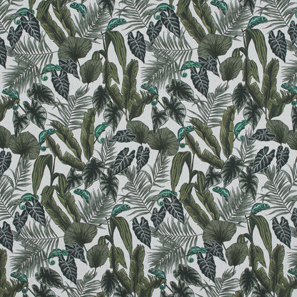 Cotton Voile - Green Foliage - Botanical Curiosity Print - Mood Exclusive Key Largo Collection