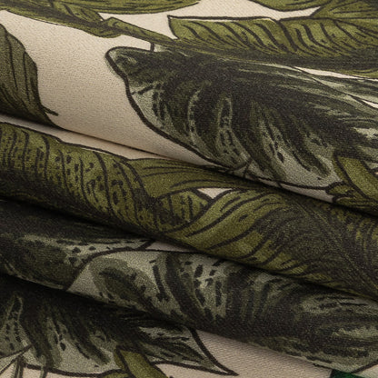 Stretch Cotton Sateen - Green Foliage - Botanical Curiosity Print - Mood Exclusive Key Largo Collection