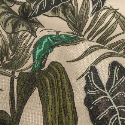 Stretch Cotton Sateen - Green Foliage - Botanical Curiosity Print - Mood Exclusive Key Largo Collection