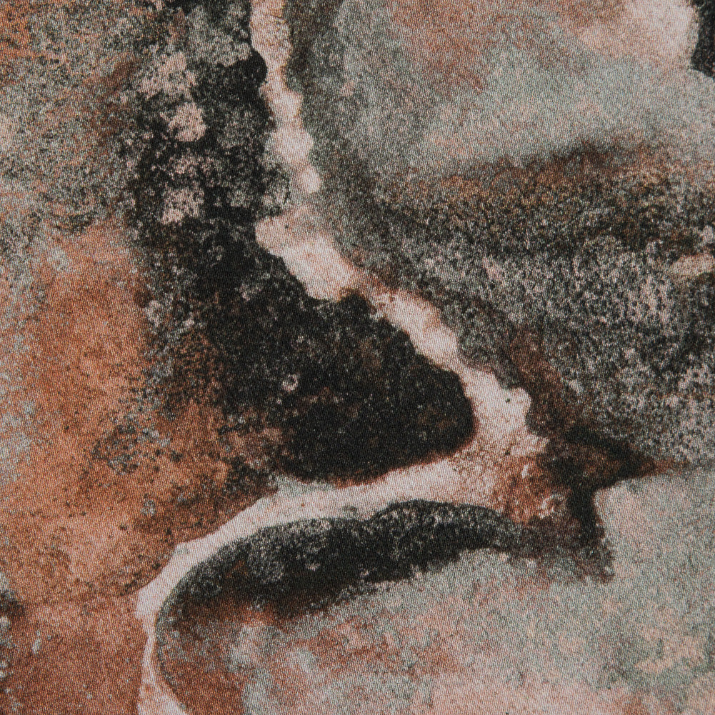 Stretch Cotton Sateen - Beige and Gray Abstract - Excitement of Rebellion Print - Mood Exclusive Key Largo Collection - Detail