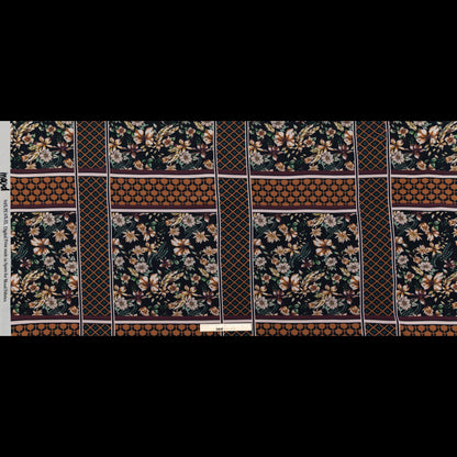 Stretch Polyester Crepe - Lattice Checks and Florals - Cidermaker's Window Print - Mood Exclusive Harvest Collection
