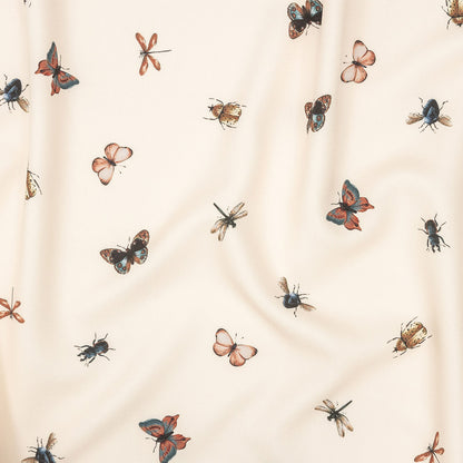 Stretch Polyester Crepe - Cream Insects - Butterfly Effect Print - Mood Exclusive Harvest Collection