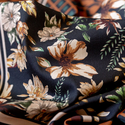 Stretch Cotton Sateen - Lattice Checks and Florals - Cidermaker's Window Print - Mood Exclusive Harvest Collection