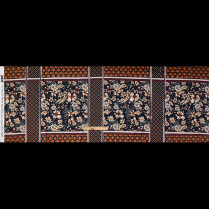Stretch Cotton Sateen - Lattice Checks and Florals - Cidermaker's Window Print - Mood Exclusive Harvest Collection