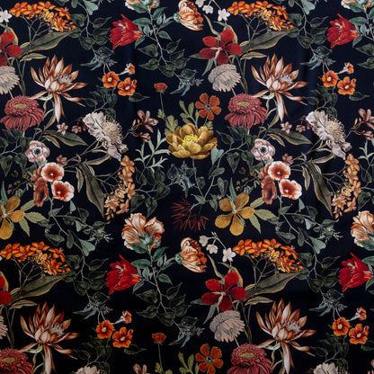 Stretch Cotton Sateen - Black Floral - Garden of Earthly Delights Print - Mood Exclusive Harvest Collection