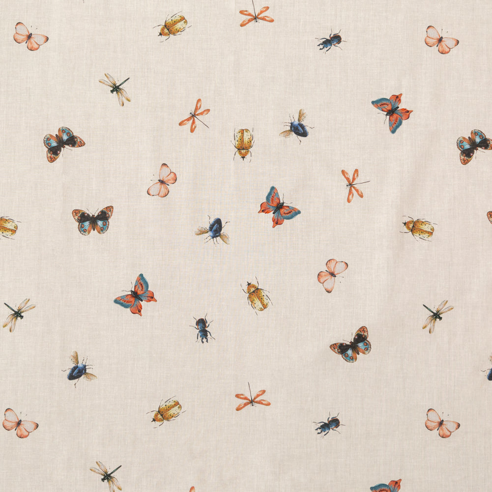 Cotton Voile - Cream Insects - Butterfly Effect Print - Mood Exclusive Harvest Collection