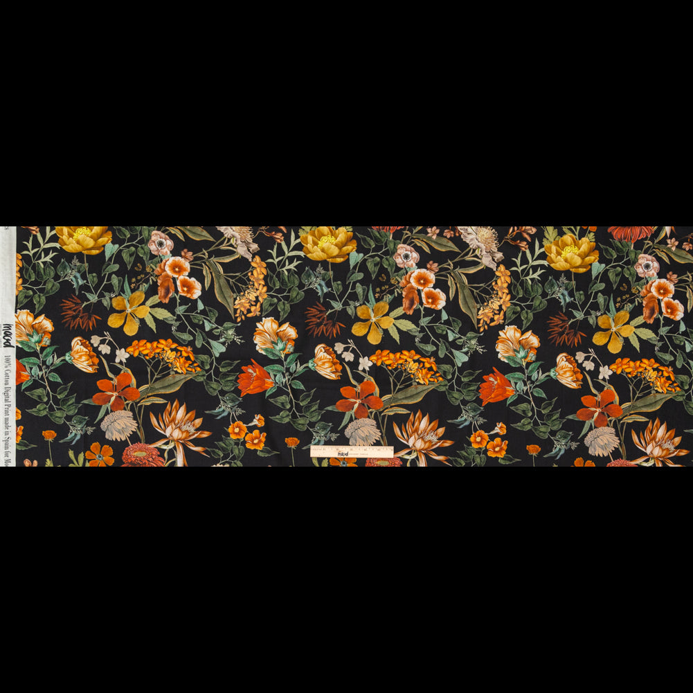 Cotton Voile - Black Floral - Garden of Earthly Delights Print - Mood Exclusive Harvest Collection - Full