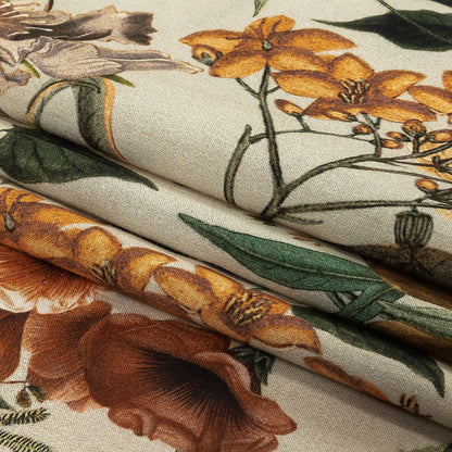 Cotton Voile - Beige Floral - Garden of Earthly Delights Print - Mood Exclusive Harvest Collection
