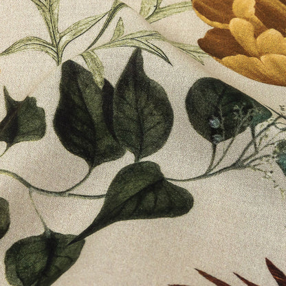 Cotton Voile - Beige Floral - Garden of Earthly Delights Print - Mood Exclusive Harvest Collection
