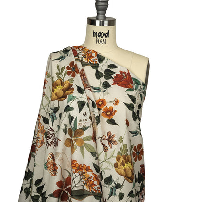 Cotton Voile - Beige Floral - Garden of Earthly Delights Print - Mood Exclusive Harvest Collection