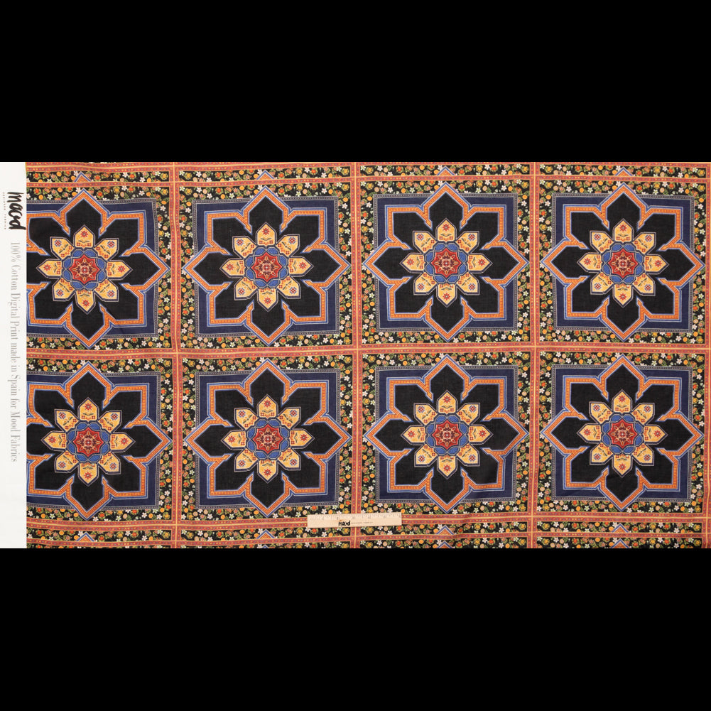 Cotton Voile - Floral Tiles - Mosaic Views Print - Mood Exclusive St. Tropez Collection - Full