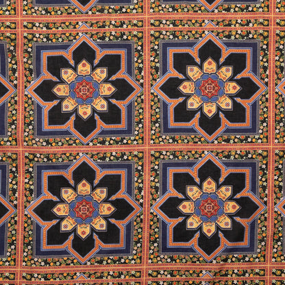 Cotton Voile - Floral Tiles - Mosaic Views Print - Mood Exclusive St. Tropez Collection