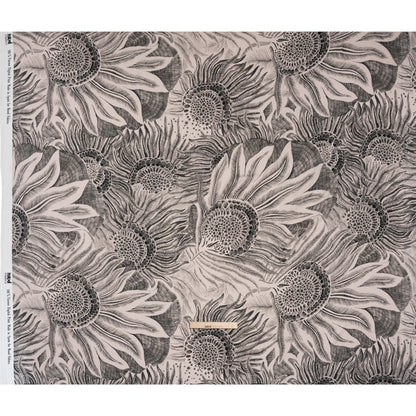 Rayon Challis - Black and White Sunflowers - Mood Exclusive Floral Hideaways Print - Full