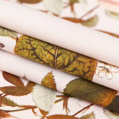 Stretch Cotton Sateen - Silver Peony Floral - Blossoms of the Heart Print - Mood Exclusive Kenko Collection