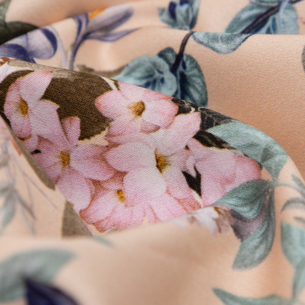 Stretch Cotton Sateen - Bisque Floral - Trifling Thoughts Print - Mood Exclusive Kenko Collection - Detail