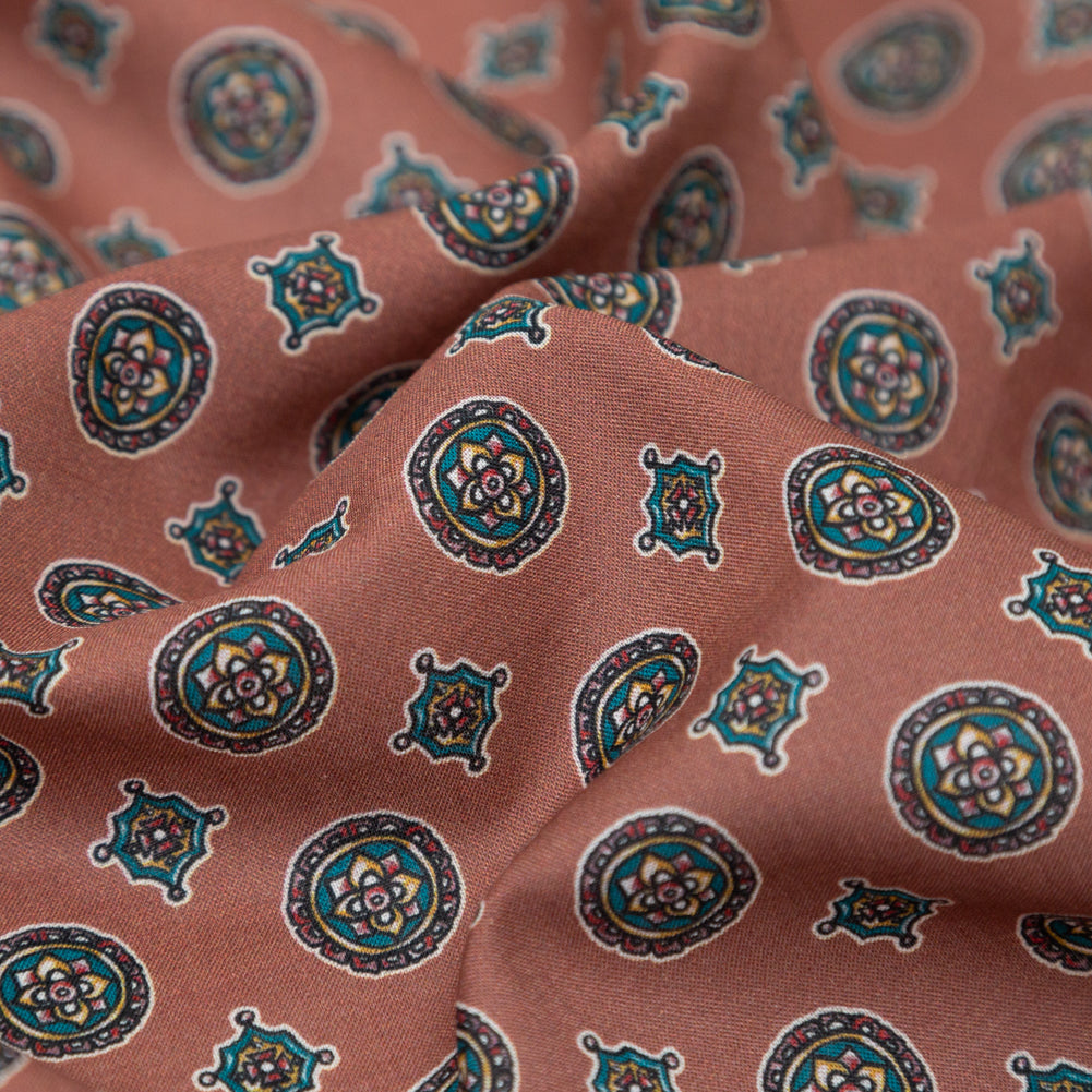 Cotton Voile - Rose Taupe Medallions - Peaceful Ease Print - Mood Exclusive Kenko Collection - Detail