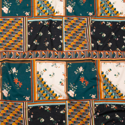 Cotton Voile - Floral and Geometric Patchwork - Idle Hours Print - Mood Exclusive Kenko Collection