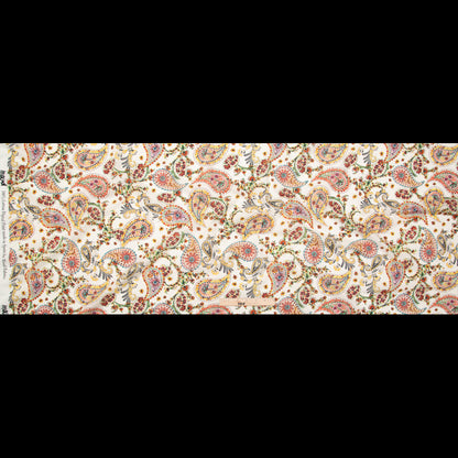 Cotton Voile - White and Red Paisley - Thought Impressions Print - Mood Exclusive Kenko Collection