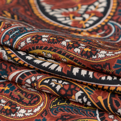 Cotton Voile - Brown and Red Paisley - Only By Luck Print - Mood Exclusive Kenko Collection