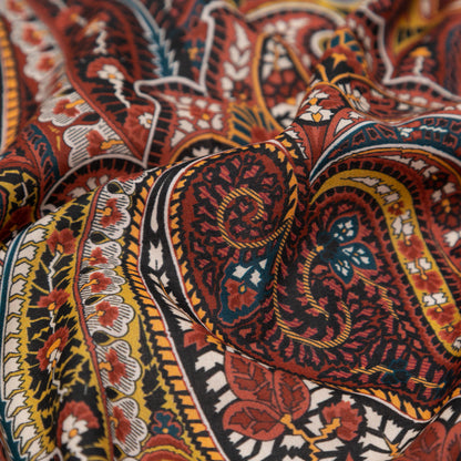 Cotton Voile - Brown and Red Paisley - Only By Luck Print - Mood Exclusive Kenko Collection