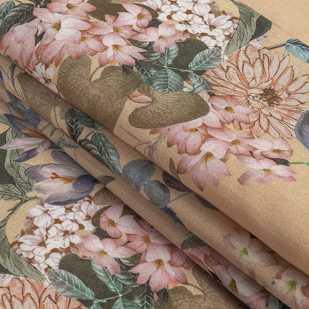 Cotton Voile - Bisque Floral - Trifling Thoughts Print - Mood Exclusive Kenko Collection - Folded