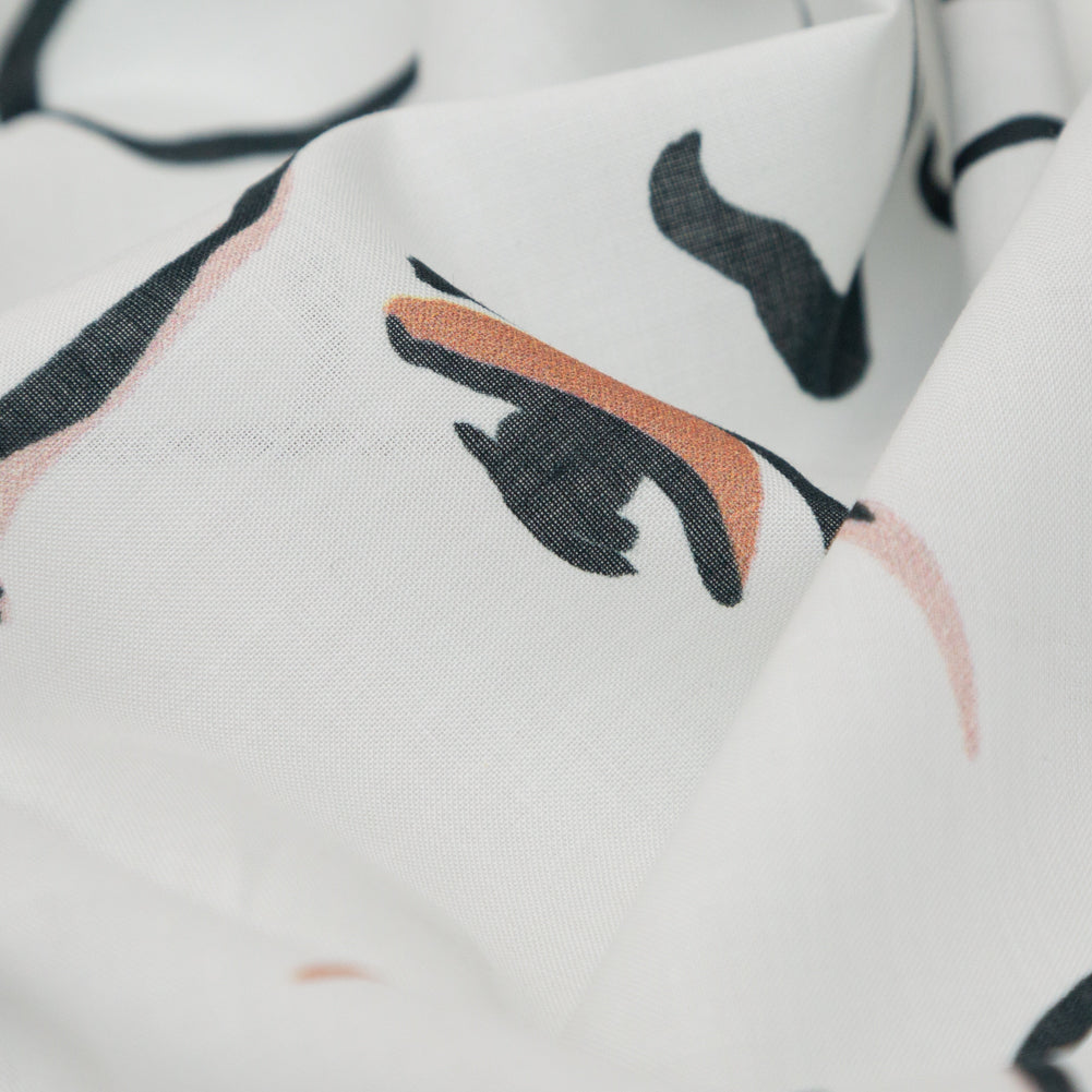 Cotton Voile - Illustrative Faces - Abstract Concepts Print - Mood Exclusive Kenko Collection - Detail