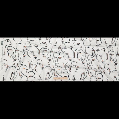 Cotton Voile - Illustrative Faces - Abstract Concepts Print - Mood Exclusive Kenko Collection