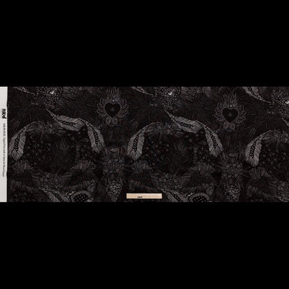 Stretch Polyester Crepe - Black Feathers - Miscellaneous Phenomena Print - Mood Exclusive Crow Collection