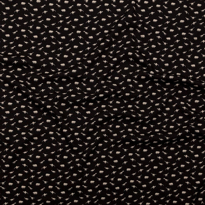Stretch Polyester Crepe - Black and White Dinosaurs - Allegorical Dreams and Presentiments Print - Mood Exclusive Crow Collection