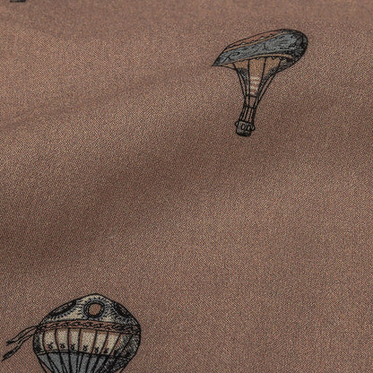 Cotton Voile - Taupe Hot Air Balloons - The Appointment Kept Print - Mood Exclusive Crow Collection Detail
