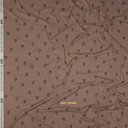 Cotton Voile - Taupe Hot Air Balloons - The Appointment Kept Print - Mood Exclusive Crow Collection Full