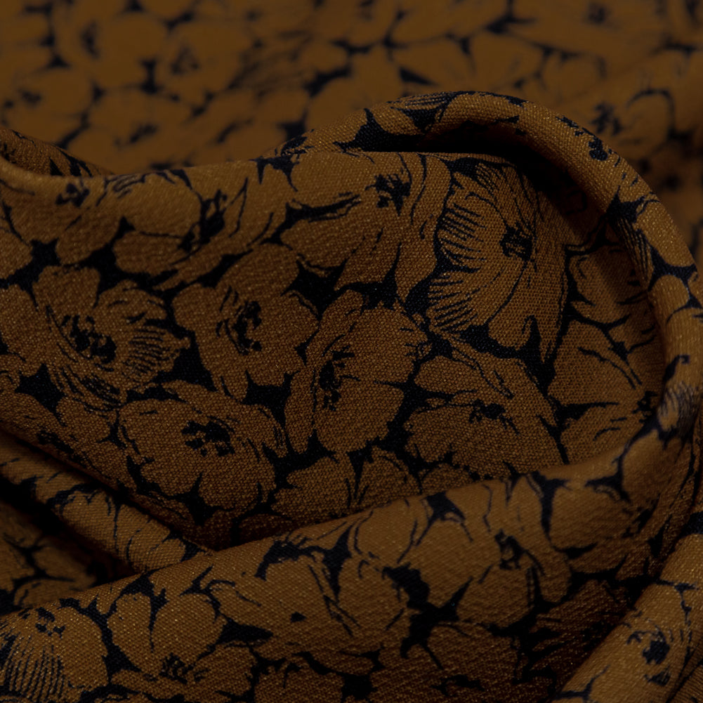 Stretch Polyester Crepe - Dijon Floral - Poppy Paradise Print - Mood Exclusive Serengeti Collection - Detail