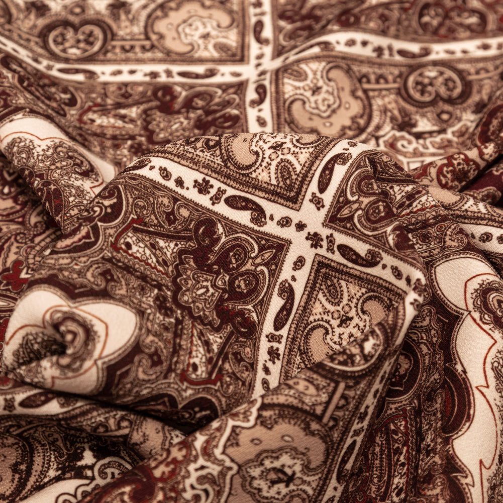 Stretch Polyester Crepe - Bandana Patchwork - Majestic Medley Print - Mood Exclusive Serengeti Collection - Detail