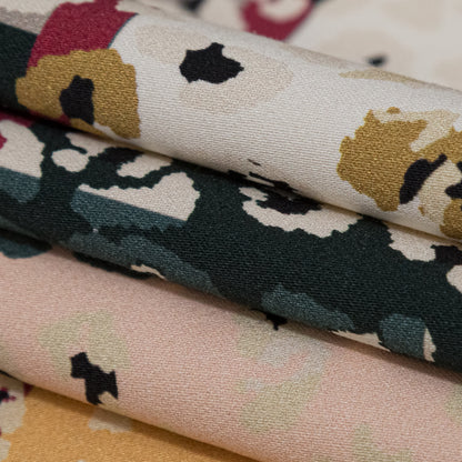 Stretch Cotton Sateen - Pink and Black Spotted Patchwork - Dissonant Disposition Print - Mood Exclusive Serengeti Collection