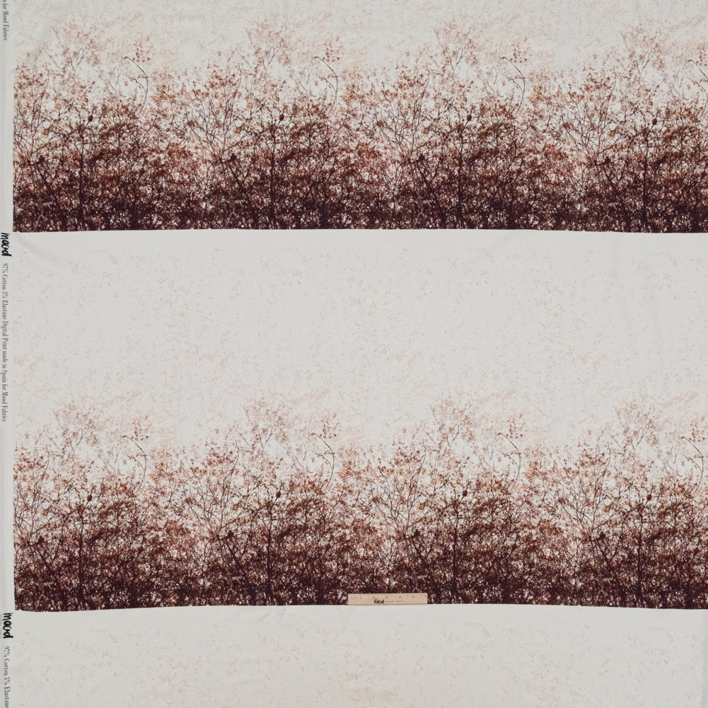 Stretch Cotton Sateen Panel - Brown Tree Branches - Celestial Canopy Print - Mood Exclusive Serengeti Collection - Full