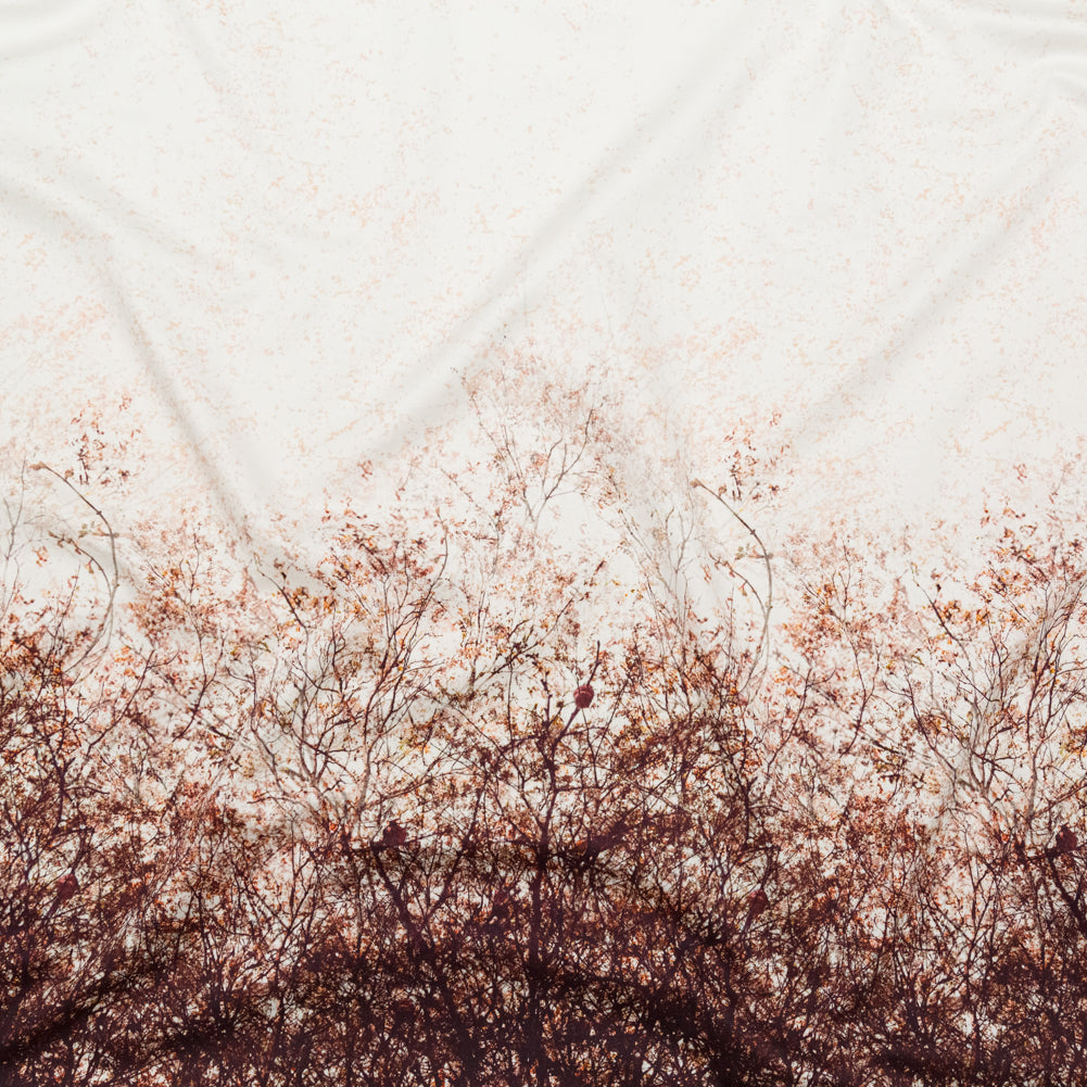 Stretch Cotton Sateen Panel - Brown Tree Branches - Celestial Canopy Print - Mood Exclusive Serengeti Collection