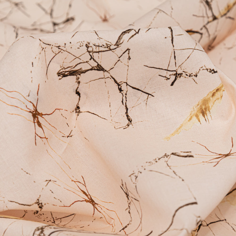 Cotton Voile - Pale Pink Abstract - Fragmented Impressions Print - Mood Exclusive Serengeti Collection - Detail