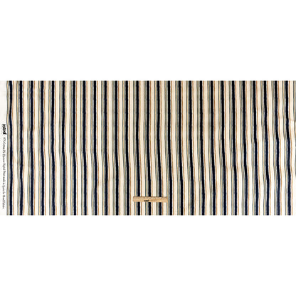 Stretch Cotton Sateen - Natural and Navy Stripes - Linear Transcendence Print - Mood Exclusive Tumunyana Collection