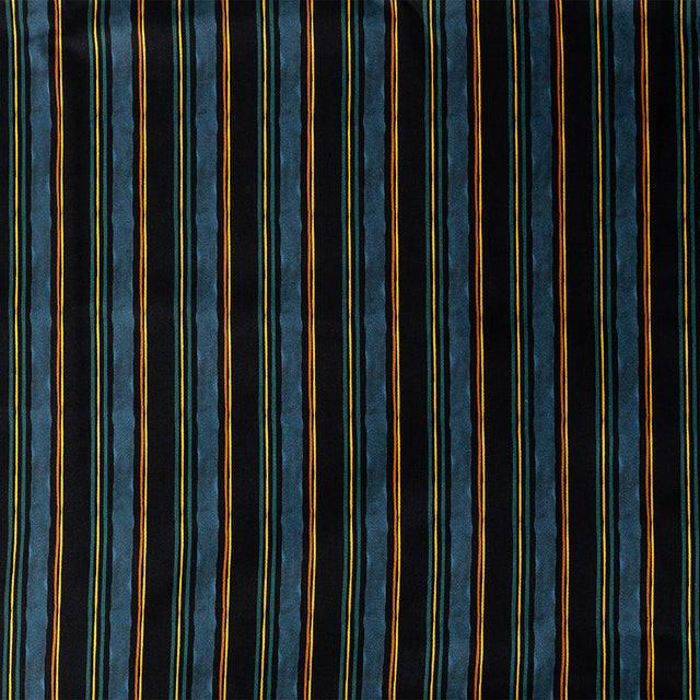 Stretch Cotton Sateen - Navy and Blue Stripes - Linear Transcendence Print - Mood Exclusive Tumunyana Collection